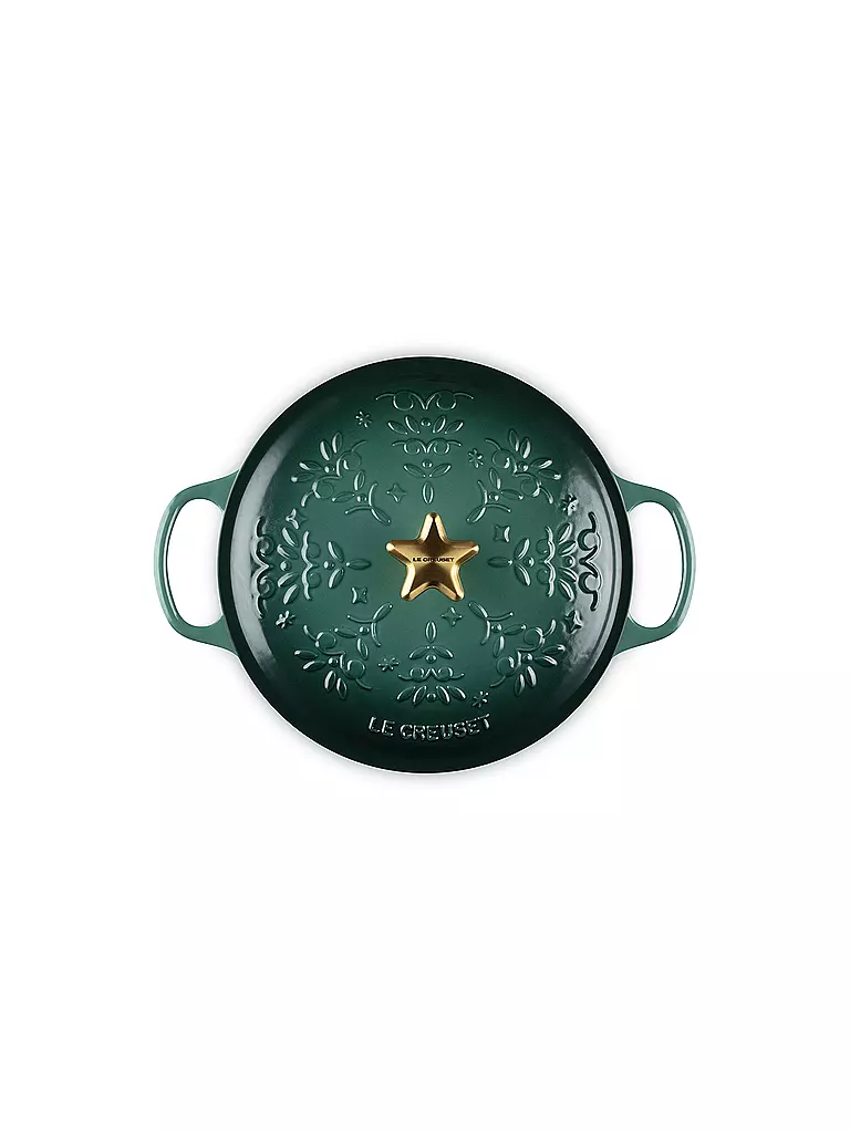 LE CREUSET | Weihnachts Bräter mit Deckel 24cm SIGNATURE Artichaut  | dunkelgrün