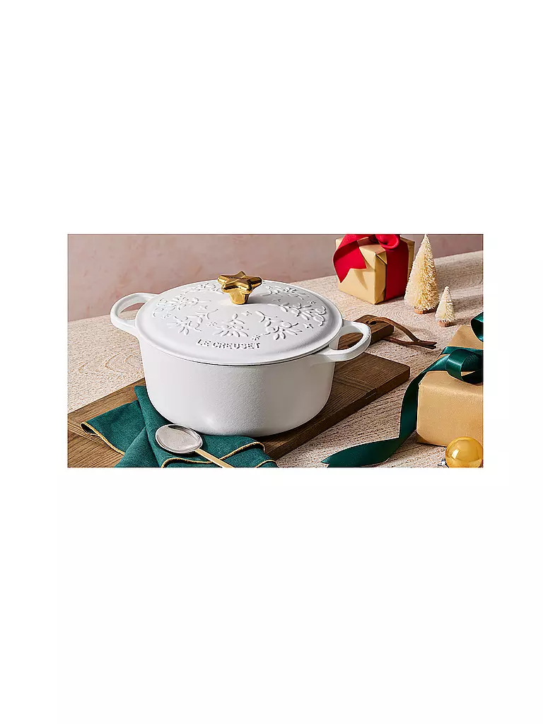 LE CREUSET | Weihnachts Bräter mit Deckel 24cm SIGNATURE Cotton | dunkelgrün