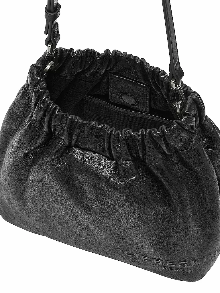 LIEBESKIND BERLIN | Ledertasche - Bucket Bag RUFFLE Small | schwarz