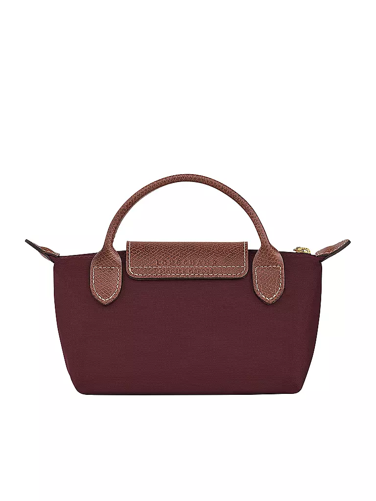 LONGCHAMP | Le Pliage Original Pochette mit Henkel, Bordeaux | grün