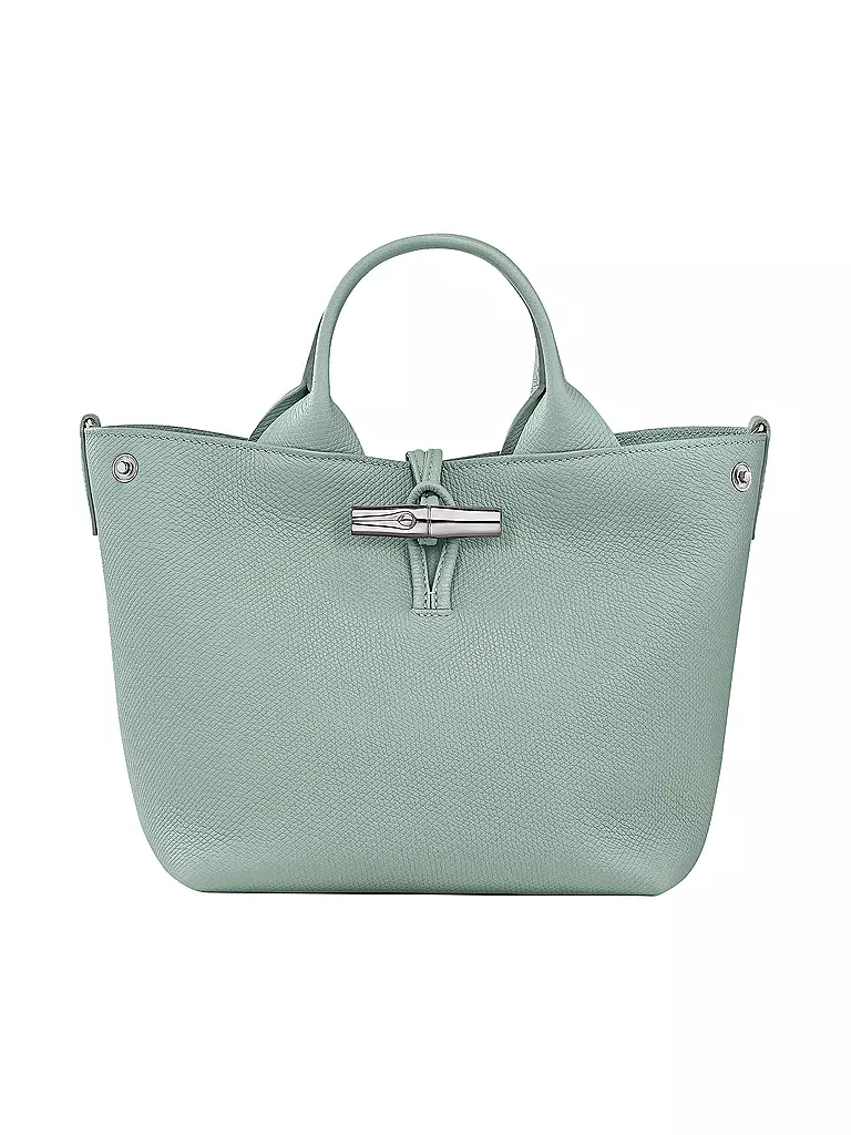 LONGCHAMP | Le Roseau Handle Bag Medium, Celadon | schwarz