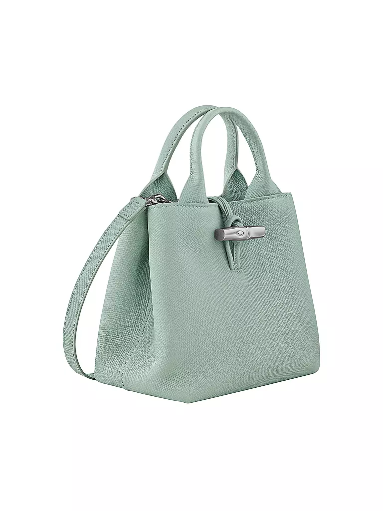 LONGCHAMP | Le Roseau Handle Bag Medium, Celadon | schwarz