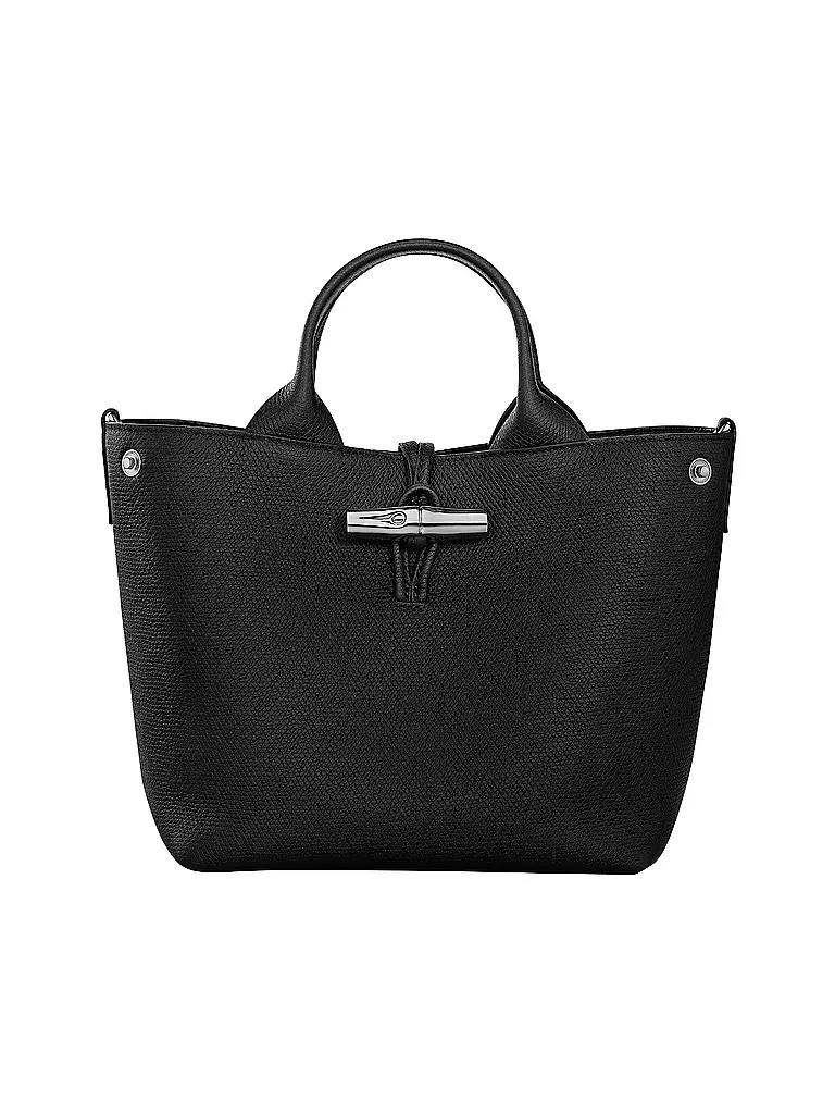 LONGCHAMP | Le Roseau Handle Bag Medium, Noir | grün