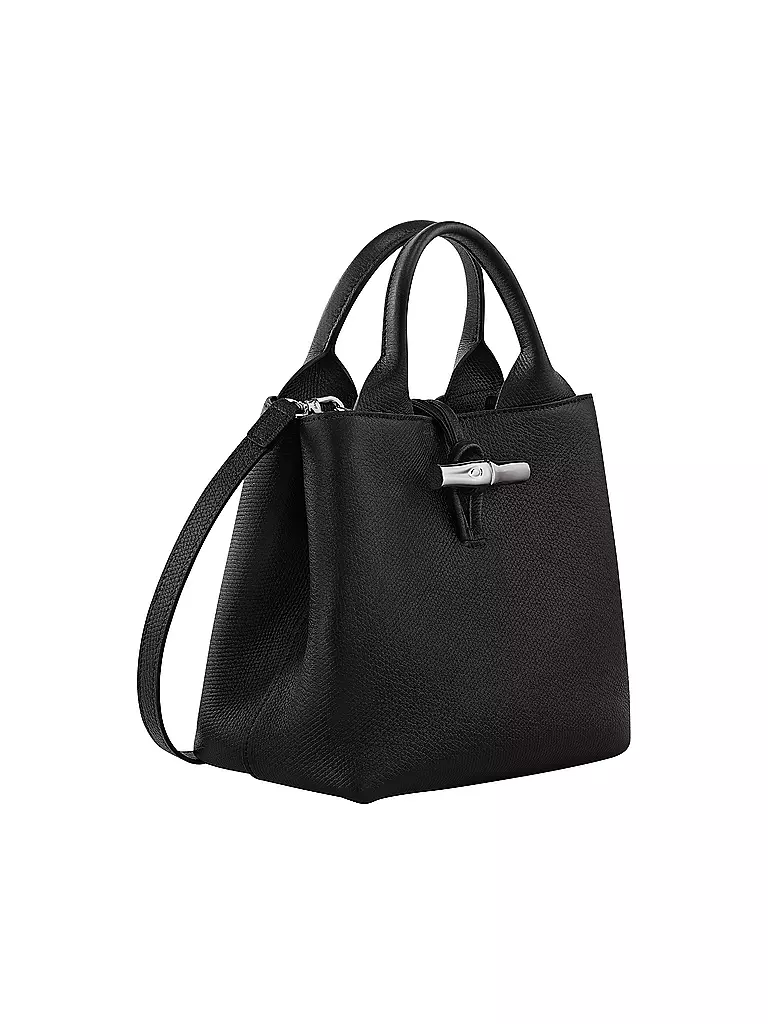 LONGCHAMP | Le Roseau Handle Bag Medium, Noir | grün