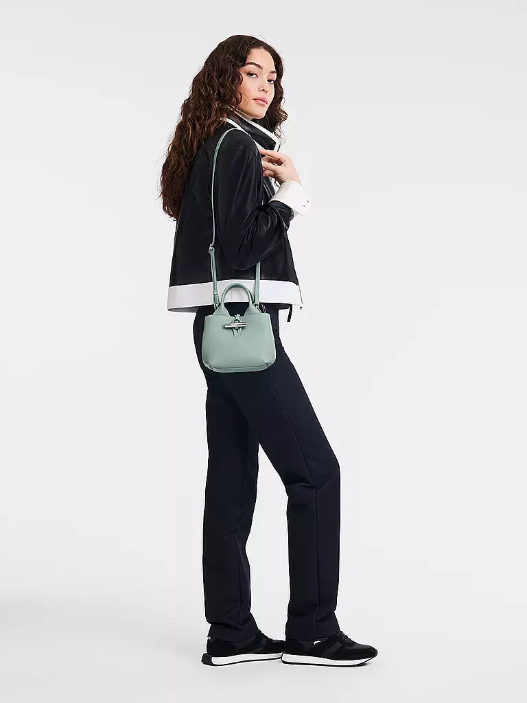 LONGCHAMP | Le Roseau Handle Bag Small, Celadon | grün