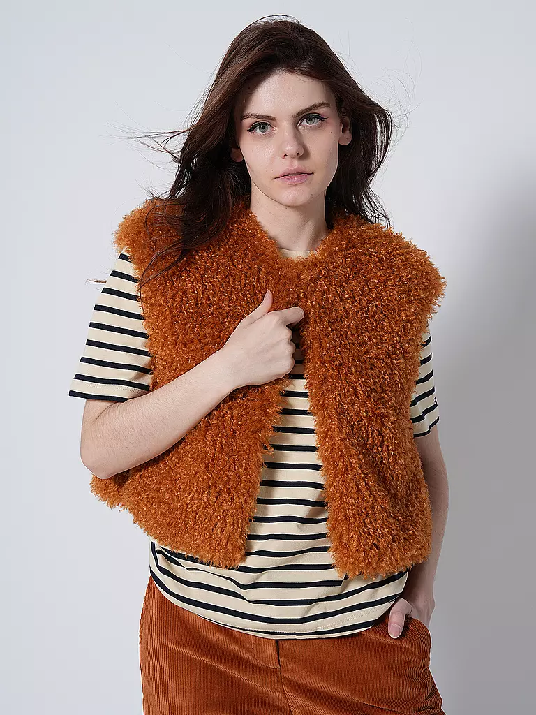 LUISA CERANO | Gilet in Felloptik | orange