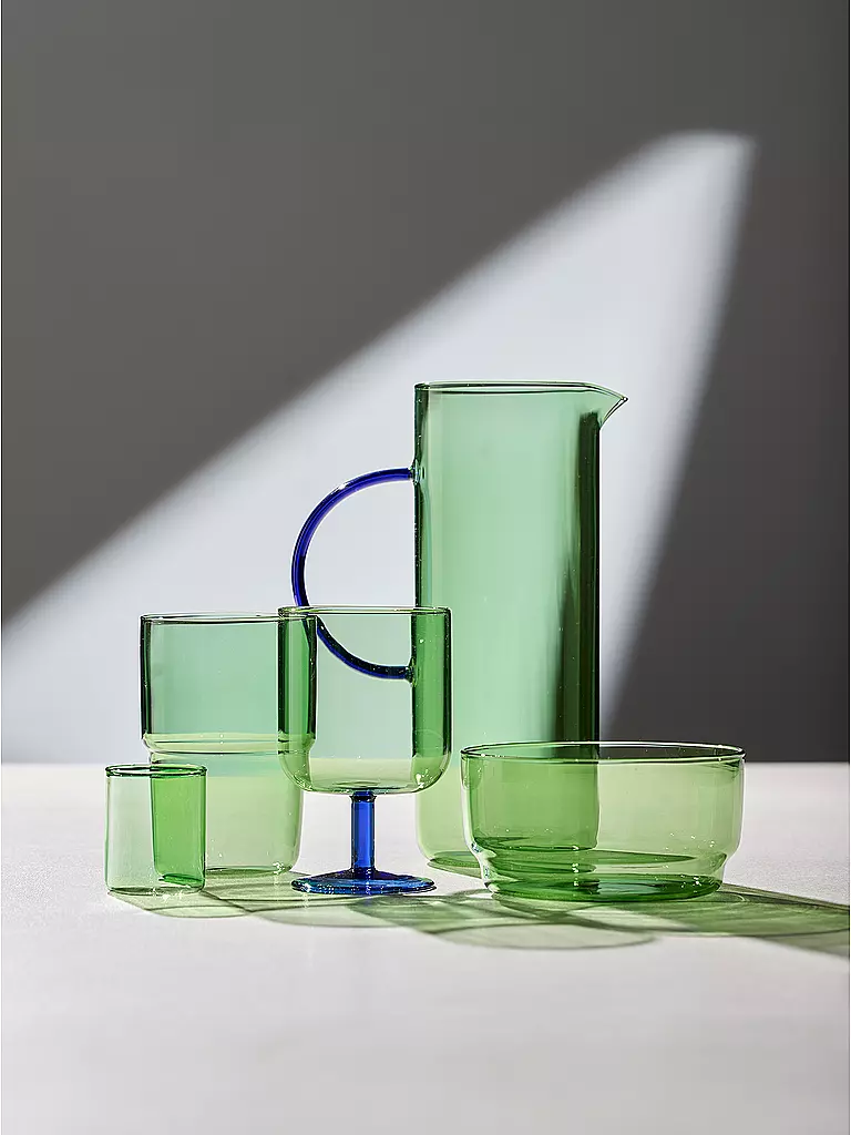 LYNG BY GLAS | Glaskrug TORINO 1,1l Gruen/ Blau  | hellgrün