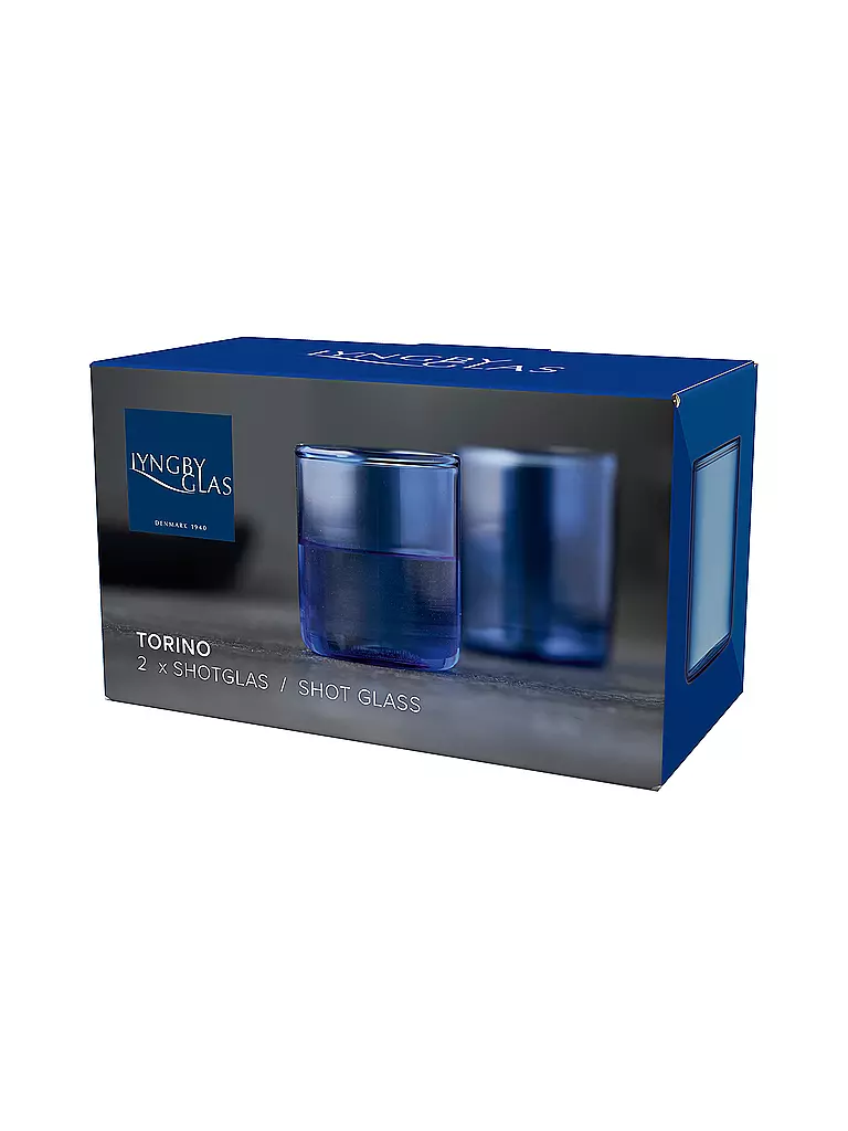 LYNG BY GLAS | Schnapsglas 2er Set TORINO 6cl Blau | hellgrün