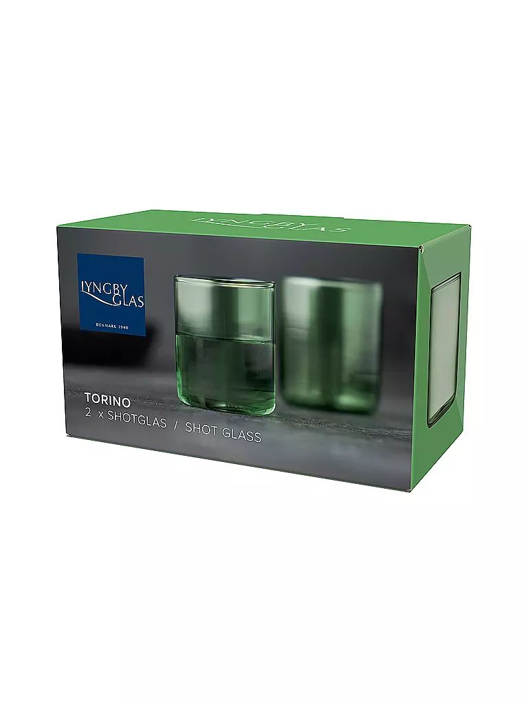 LYNG BY GLAS | Schnapsglas 2er Set TORINO 6cl Gruen | blau