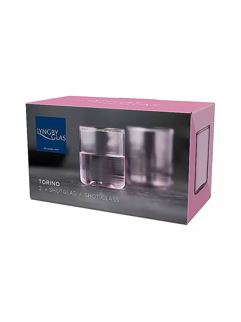 LYNG BY GLAS | Schnapsglas 2er Set TORINO 6cl Pink | hellgrün