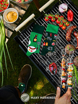 MANY MORNINGS | Herren Socken BBQ grün