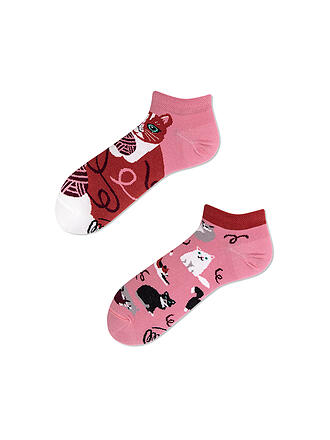 MANY MORNINGS | Damen Sneaker Socken PLAYFUL CAT altrosa