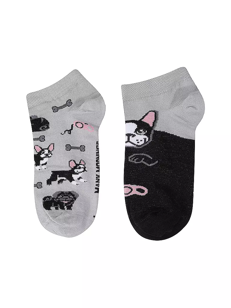 MANY MORNINGS | Sneaker Socken TINY LITTLE DOGS grau | grau