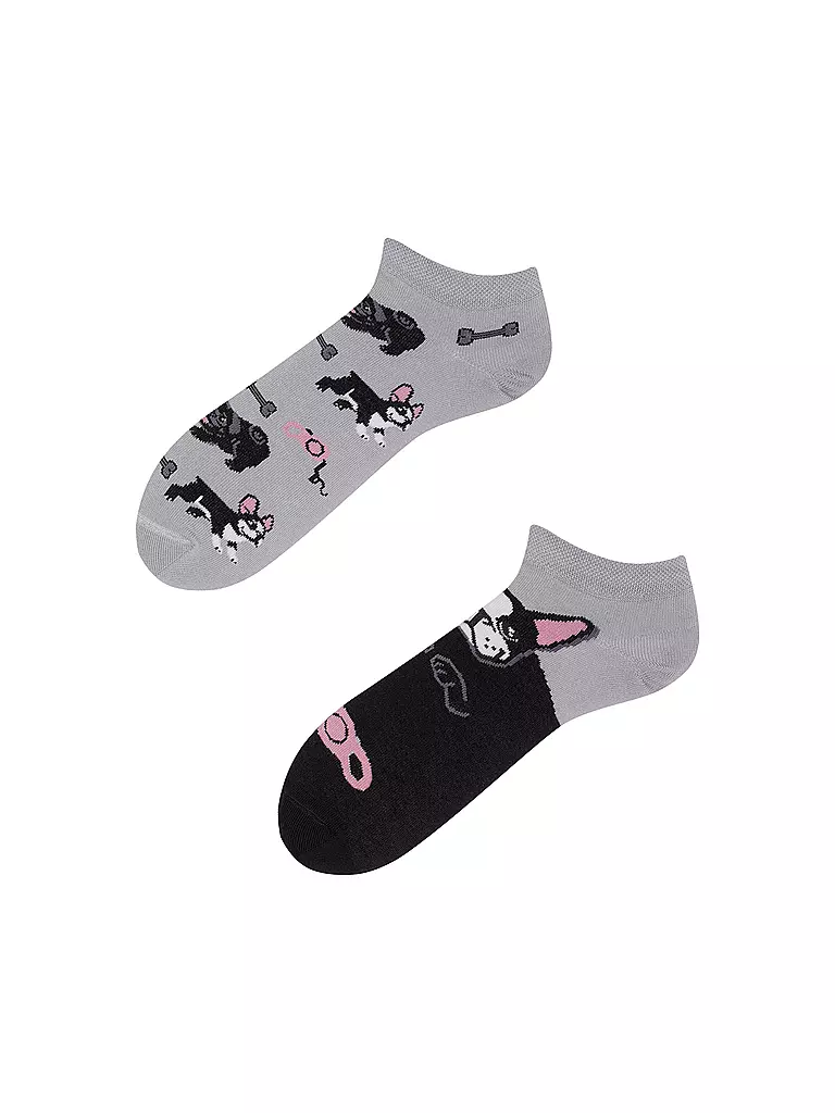 MANY MORNINGS | Sneaker Socken TINY LITTLE DOGS grau | grau