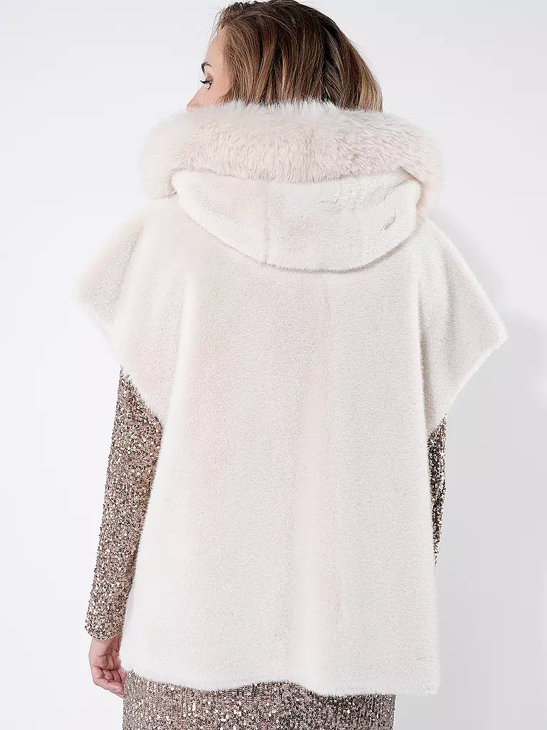 MARC CAIN | Jacke in Felloptik | creme