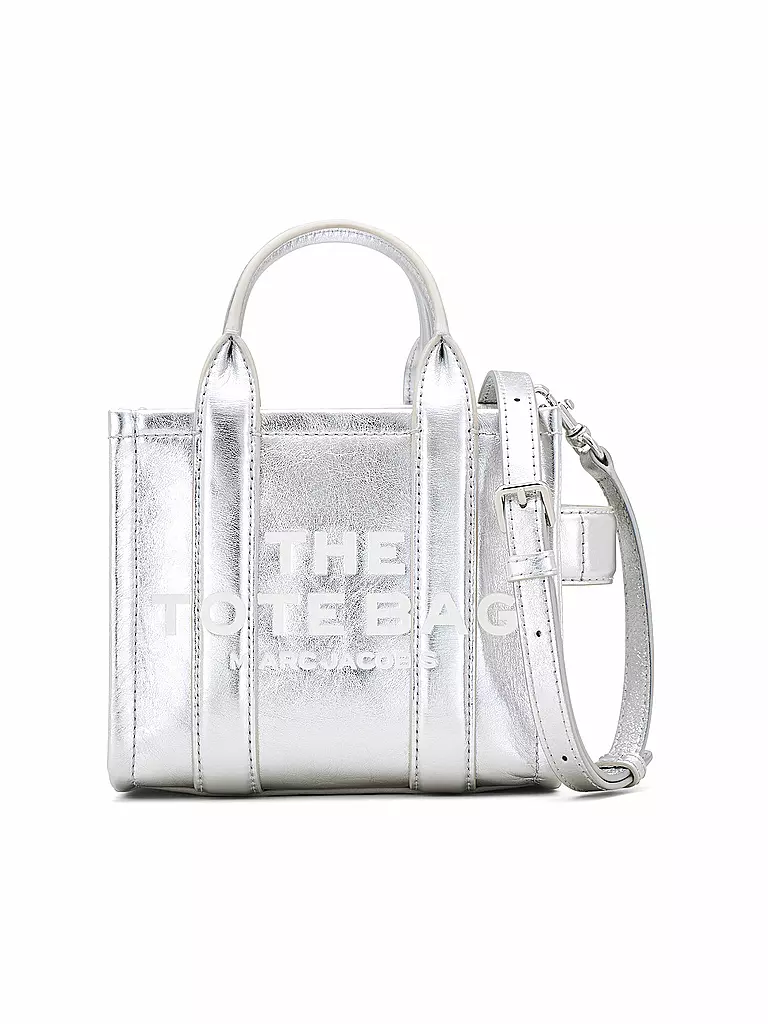 MARC JACOBS | Ledertasche - Tote Bag THE MINI TOTE | silber