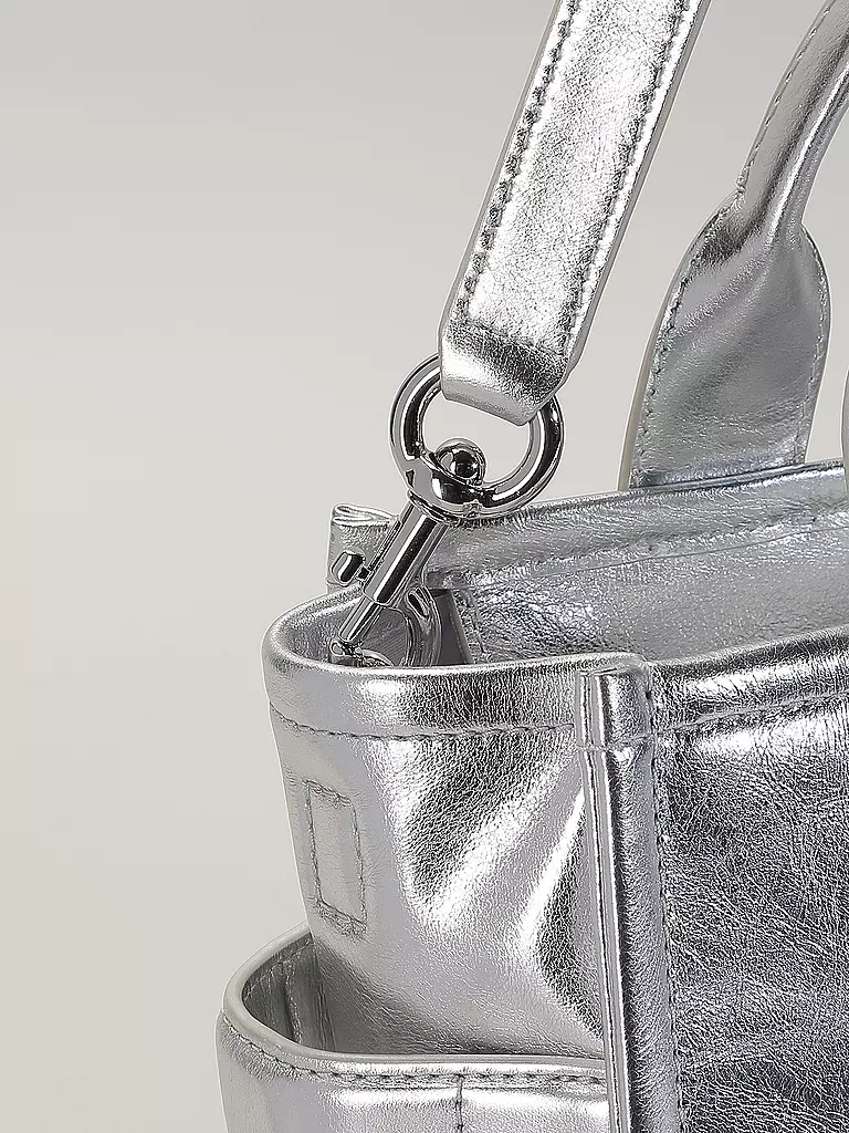 MARC JACOBS | Ledertasche - Tote Bag THE SMALL TOTE LEATHER | silber