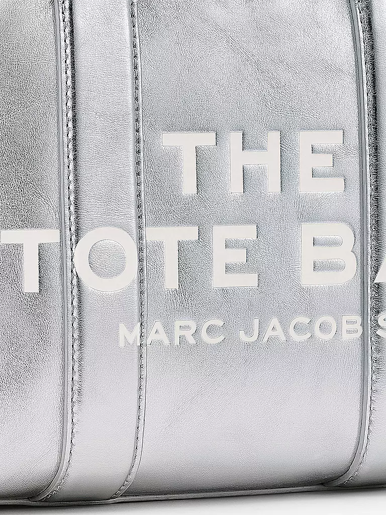 MARC JACOBS | Ledertasche - Tote Bag THE SMALL TOTE LEATHER | silber