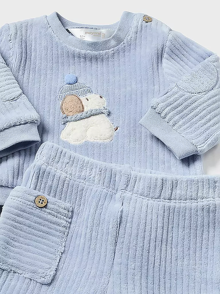 MAYORAL | Baby Set Mütze, Pullover, Hose 3-teilig   | hellblau