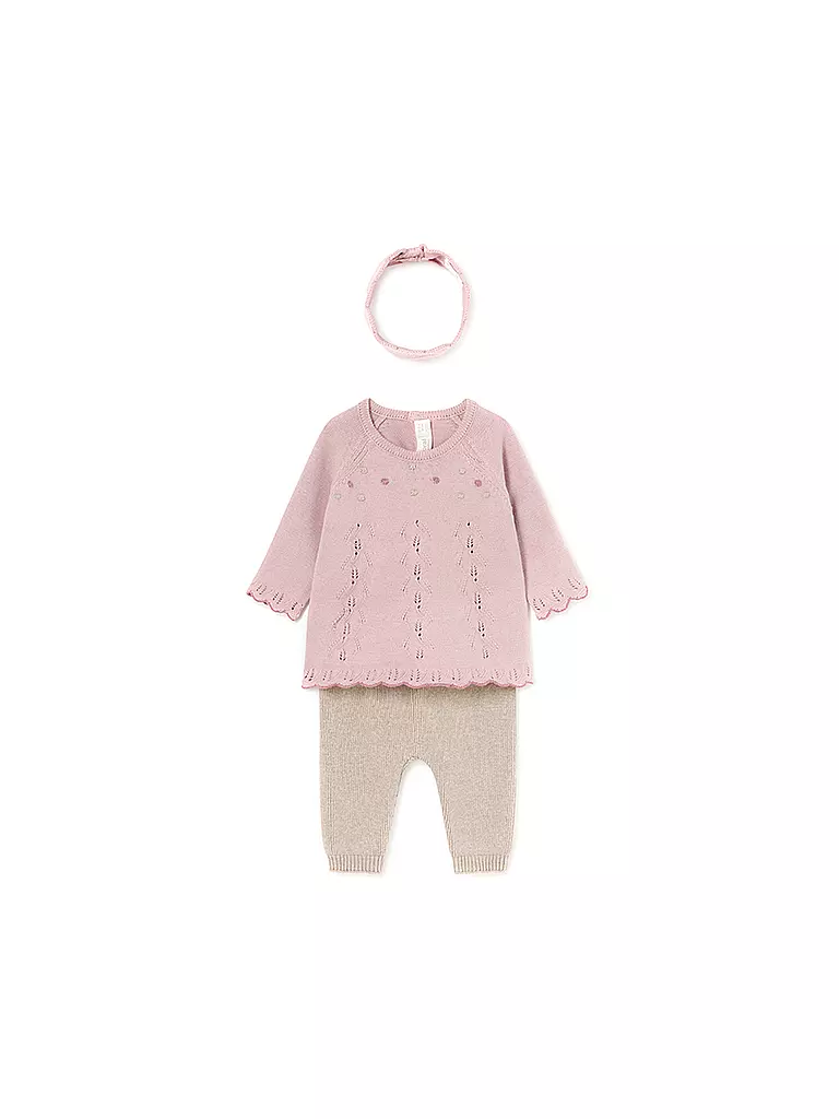 MAYORAL | Baby Set Stirnband, Pullover, Hose 3-teilg  | rosa