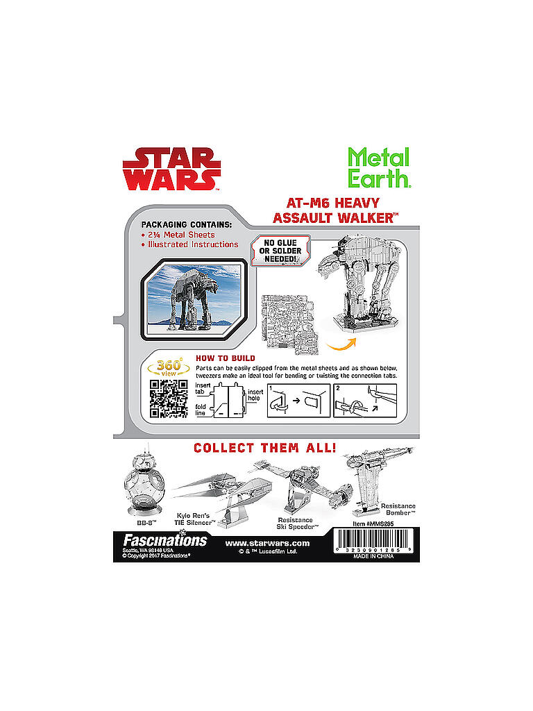 METAL EARTH 3D Modellbausatz aus Metall Star Wars keine Farbe