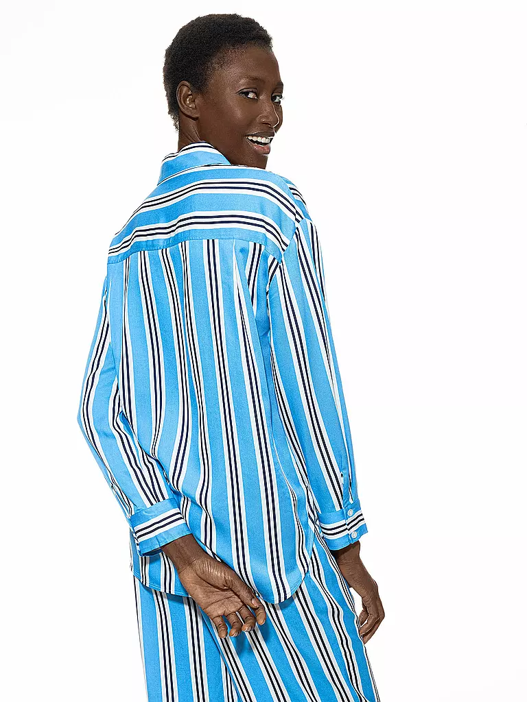 MEY | Langarmshirt CALMING STRIPES | hellblau