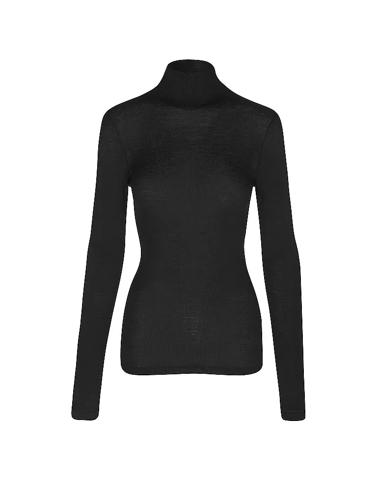 MEY | Langarmshirt WOOL LOVE schwarz | schwarz