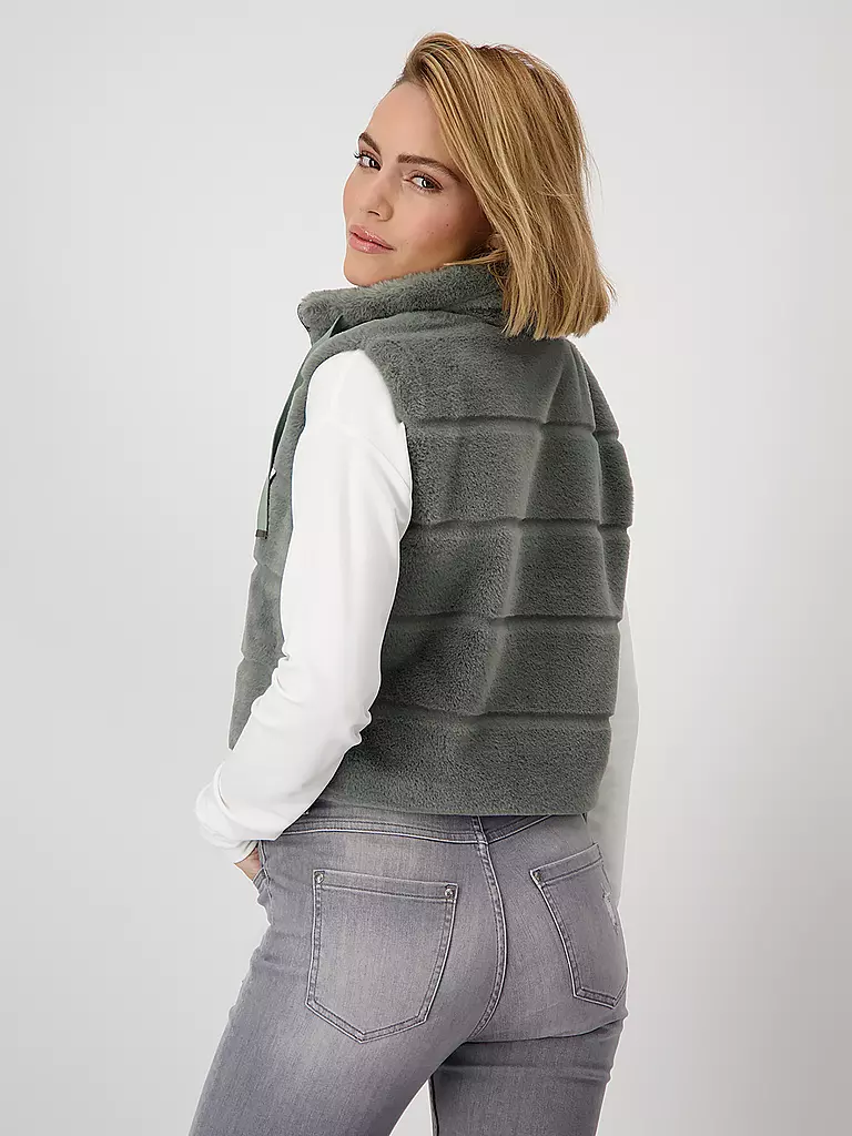 MONARI | Gilet in Felloptik  | grau