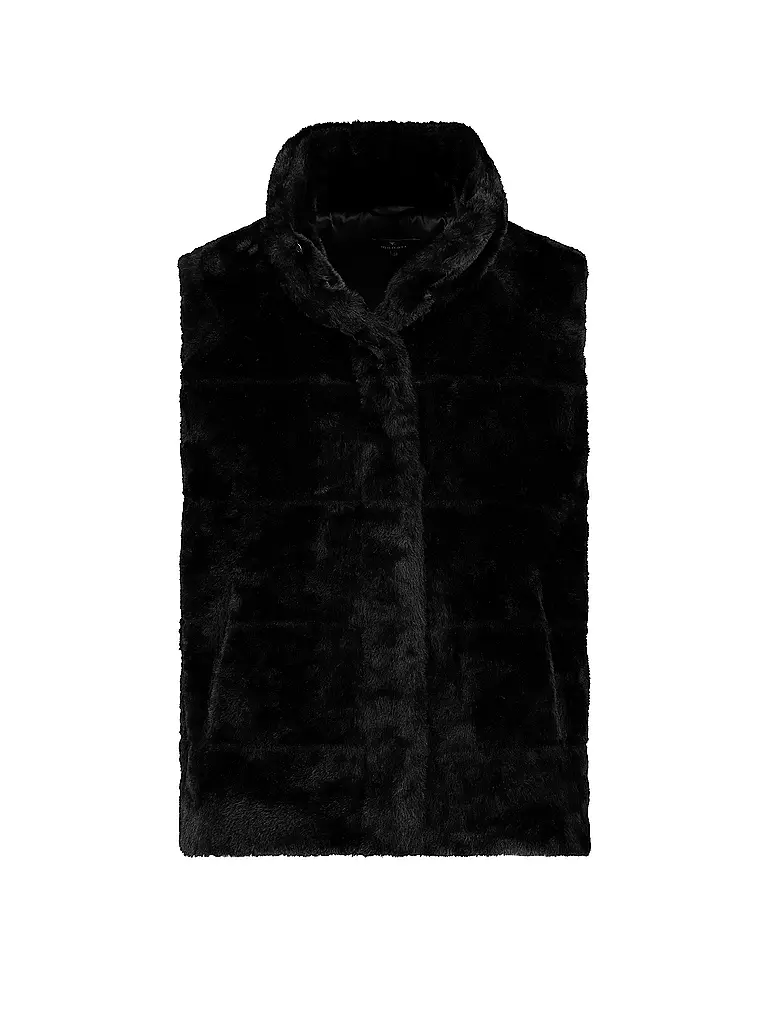 MONARI | Gilet in Felloptik | schwarz