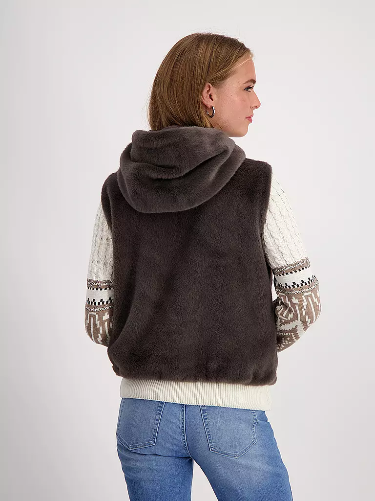 MONARI | Gilet in Felloptik | braun