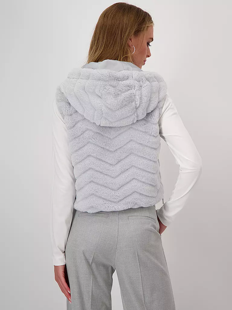 MONARI | Gilet in Felloptik | grau