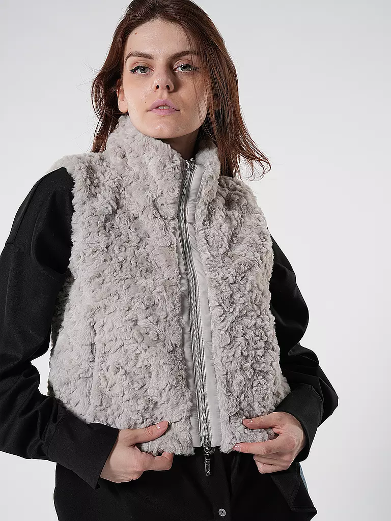 MONARI | Gilet in Felloptik | creme