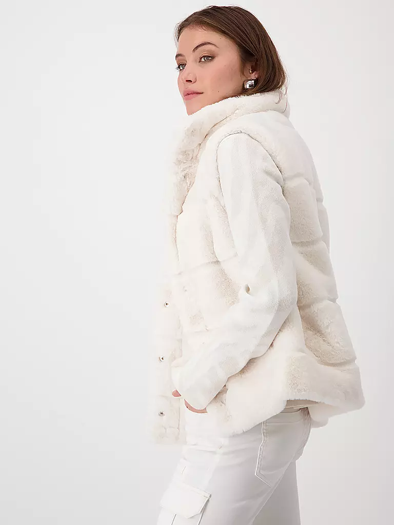 MONARI | Gilet in Felloptik | beige