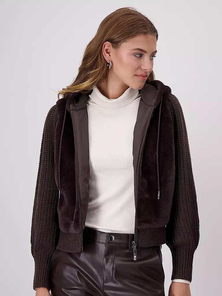 MONARI | Jacke in Felloptik  | braun