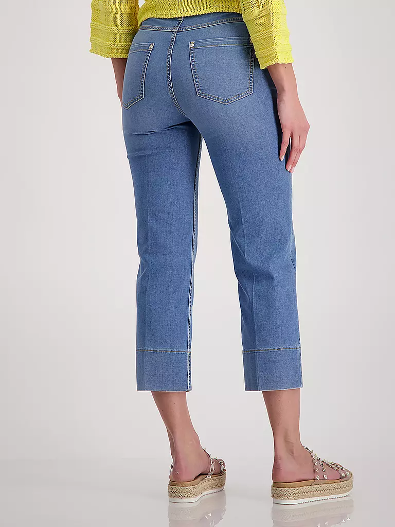 MONARI | Jeans Flared Fit 3/4  | blau