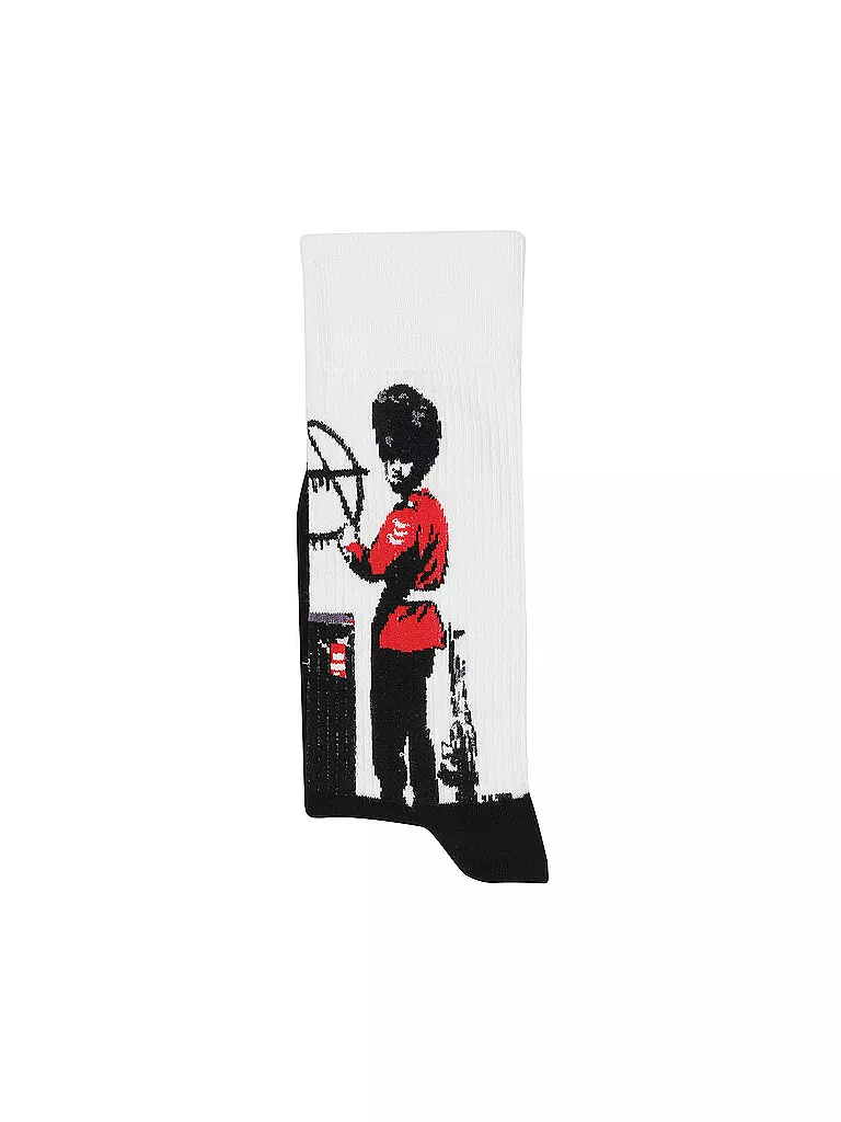 MUSEARTA | Herren Socken BANKSY GRAFFITI - ANARCHIST SOLDIER white | weiss