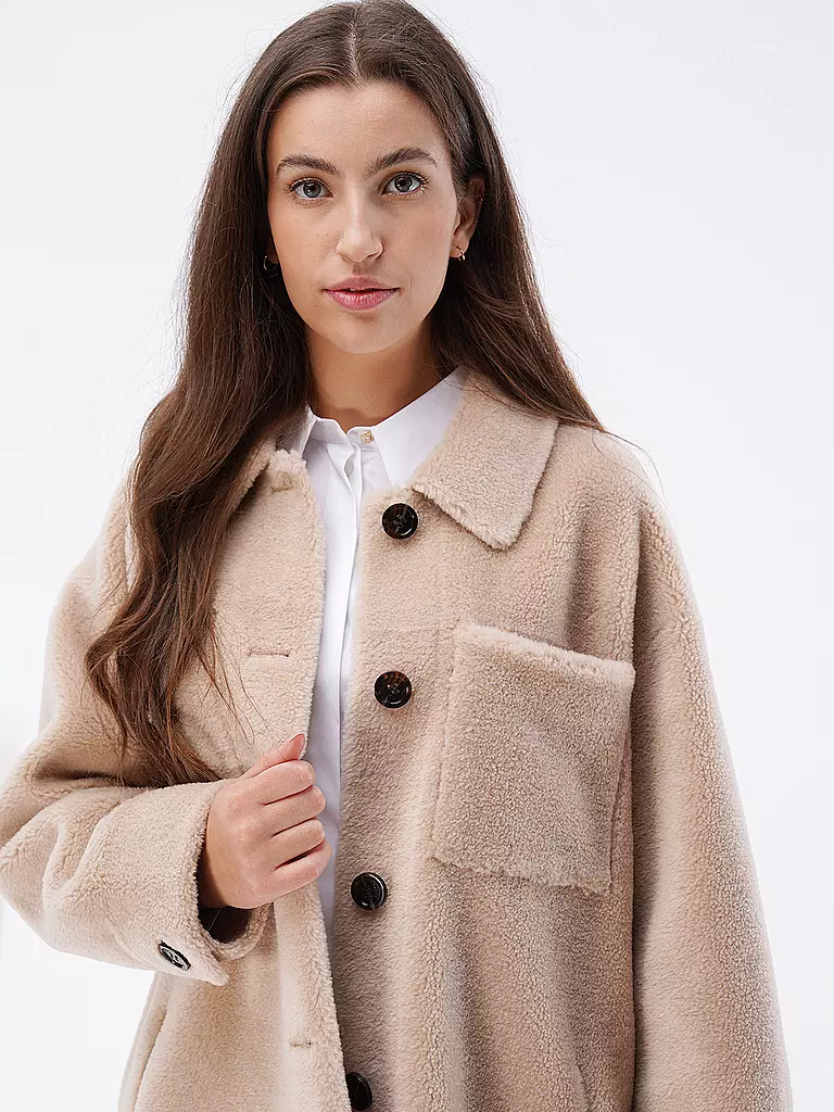 OAKWOOD | Wendejacke in Felloptik LILLY | beige