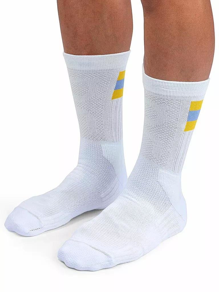 ON | Herren Socken white / mustard | weiss