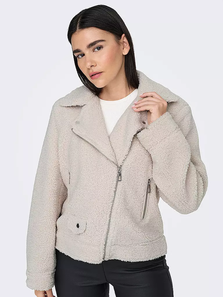 ONLY | Jacke in Felloptik ONLRIO TEDDY BIKER | creme