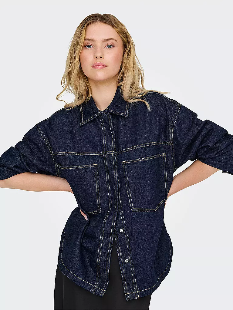 ONLY | Jeansbluse  | dunkelblau