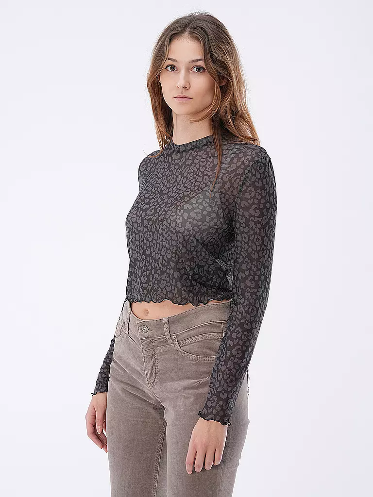 ONLY | Langarmshirt Cropped Fit ONLERICA | schwarz