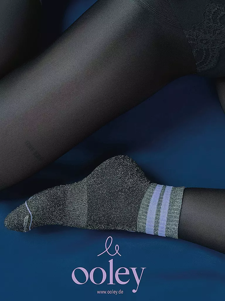 OOLEY | Socken ELECTRA silver glam | schwarz