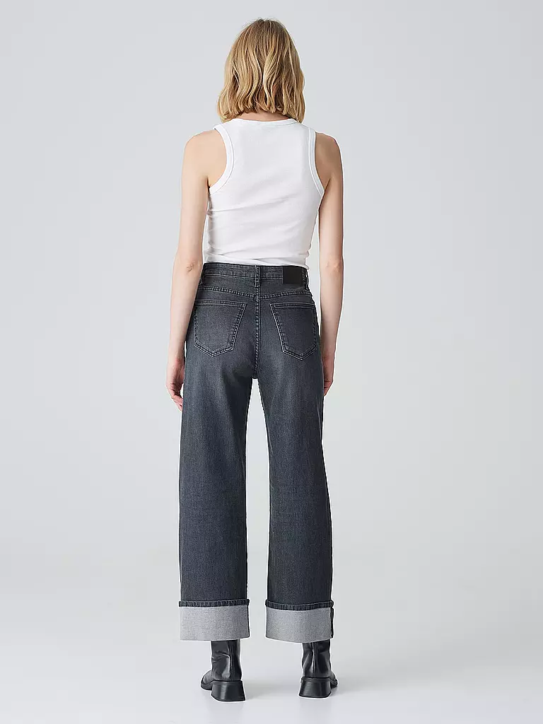 OPUS | Jeans Wide Leg Fit 7/8 MARLI TURN UP | grau