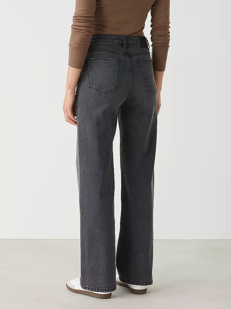 OPUS | Jeans Wide Leg MARLI CRISSCROSS | dunkelblau