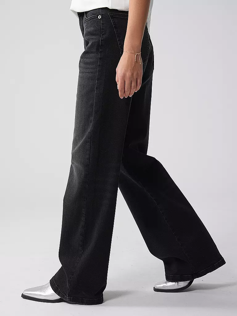 OPUS | Jeans Wide Leg MIVY  | schwarz