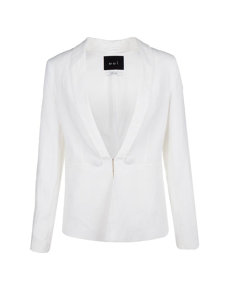 Oui Leinen Blazer Weiss 34