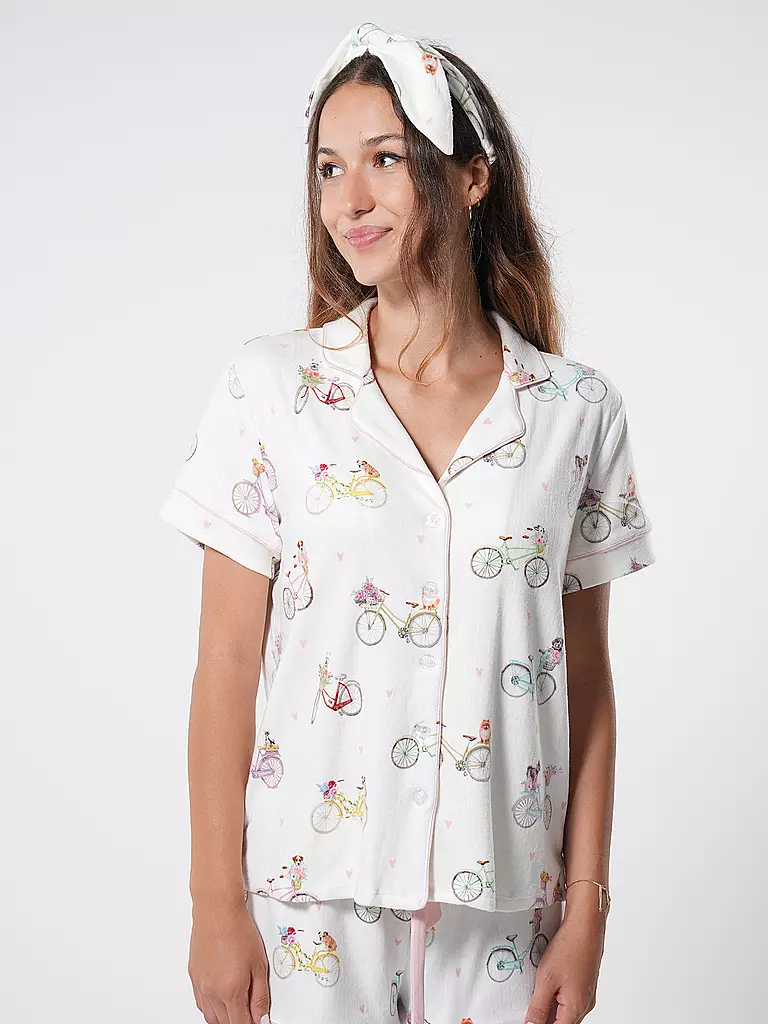 P.J.SALVAGE | Pyjama Set 3-teilig Shirt, Hose und Haarband | creme