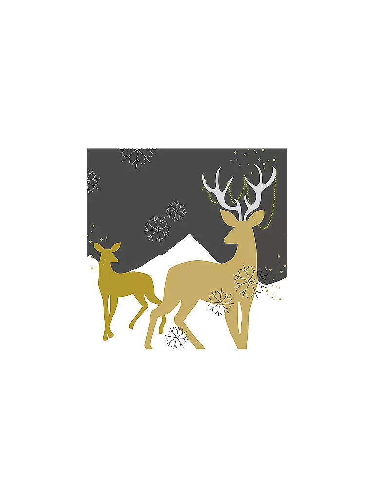 PAPER-PRODUCTS | Weihnachts Lunch-Servietten 33x33cm GOLDEN DEER  | gold