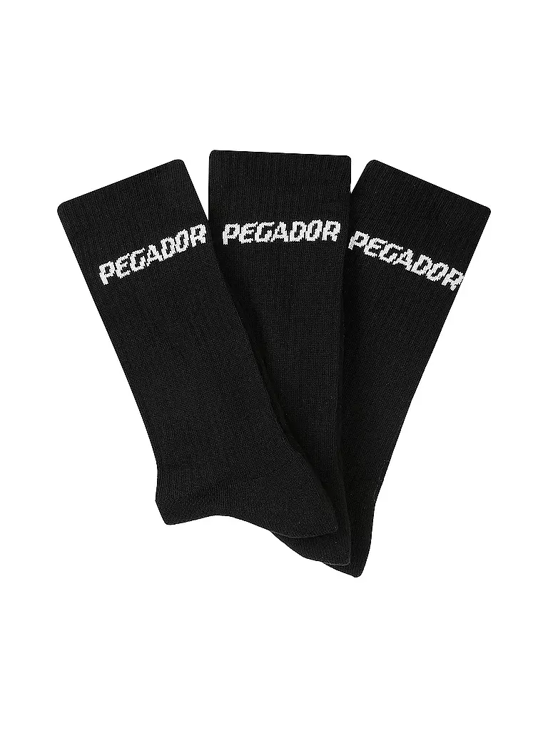 PEGADOR | Socken 3er Pkg black white | schwarz