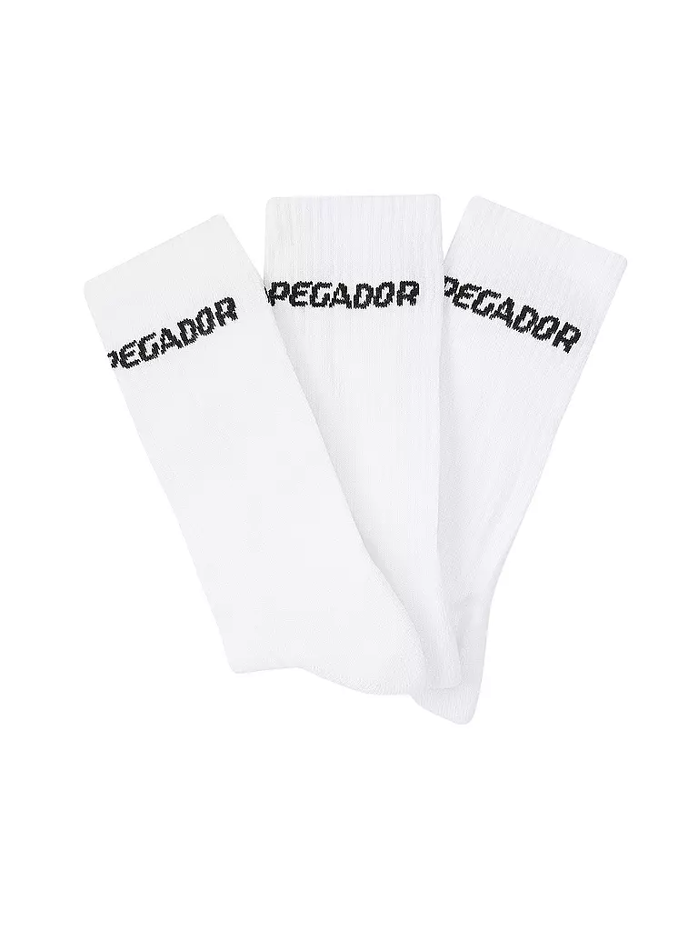 PEGADOR | Socken 3er Pkg white black | weiss